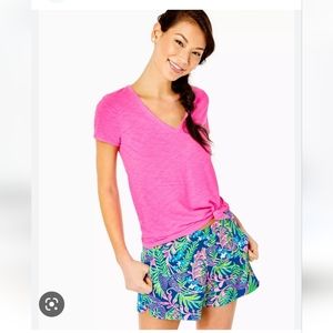 LILLY PULITZER OCEAN VIEW SHORT, BOREALIS BLUE,5" inseam, XL